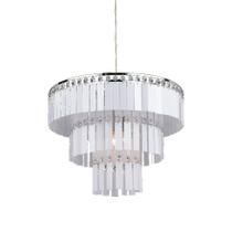 Lustre de metal cromo com cristal e acrilico towsend pier