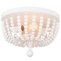 Lustre de miçangas de madeira branca Flush Mount Light ALICE HOUSE 14.1