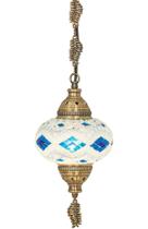 Lustre De Mosaico Turco Autêntico - Blue&White Love XD7001BW