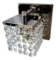 Lustre de parede pequena Inox cristais Legitimos + Lâmpada Inclusa