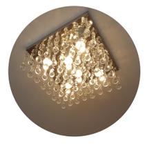 Lustre de teto cristal legítimo k9 40x40 altura 10 cm Lustre de teto cristal legítimo k9 40x40 altura 10 cm