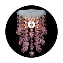 Lustre De Teto Decorar Quarto De Menina Tema Corações Rosa Luminária de Decoração Infantil Quartinho de Bebê