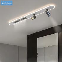 Lustre De Teto Design Linear E Spotlight De Led Direcionável
