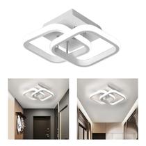 Lustre De Teto Led Para Banheiro Preto Branco 24x20x12,5cm / Bivolt