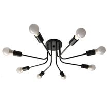 Lustre de Teto Moderno Americano 8 Lampadas - Preto