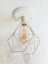 Lustre De Teto - Plafon Retrô Aramado Diamante Branco Lustre De Teto - Plafon Retrô Aramado Diamante Branco