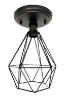 Lustre De Teto Retrô - Plafon Aramado Diamante Preto Lustre De Teto Retrô - Plafon Aramado Diamante Preto