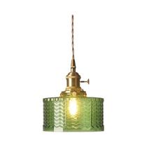 Lustre De Vidro Com Listras Verdes E27, Luminária Pendente Para Sala De Jantar, Cozinha, Café,