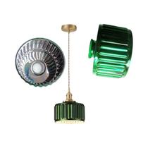 Lustre De Vidro Com Listras Verdes E27, Luminária Pendente Para Sala De Jantar, Cozinha, Café,
