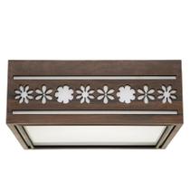 Lustre Decorativo Madeira Plafon Porto Belo Quad 20cm