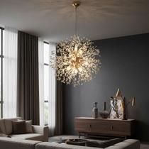 Lustre Dente de Leão, Para 8 Lâmpadas G9, Dourado, LexLight