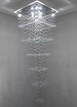 Lustre Design Elegante Base 70x70 Inox Para Vão De Escadas Lustre Design Elegante Base 70x70 Inox Para Vão De Escadas