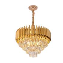 Lustre Dourado com Cristais Transparente 50cm 8E14 Lustre Dourado com Cristais Transparente 50cm 8E14
