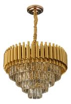 Lustre Dourado Luxo Cristais Design Elegante Moderno Dourado 127/220v