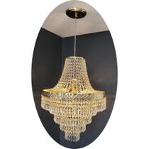 Lustre Dourado Pendente De Cristal Acrílico 40X140 Ac82