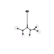 Lustre Elegant Lighting Cavoli 5 Lâmpadas Ferro Preto