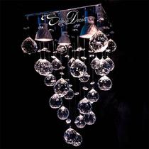 Lustre em cristais K9 para quarto com 50cm de altura e base de inox espelhado de 20x20cm Lustre em cristais K9 para quarto com 50cm de altura e base de inox espelhado de 20x20cm