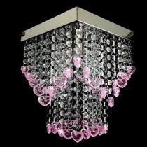 Lustre em Cristal para quarto menina Base 20x20