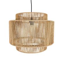 Lustre em Rattan Maior Linhas Verticais Redondo