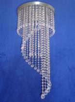 Lustre Espiral Crist. Acril 75cm Base 35cm P/1lamp 226014esf