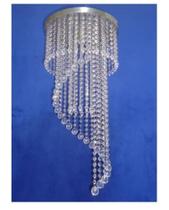 Lustre Espiral Crist. Acril 75cm Base 35cm P/1lamp 226014esf