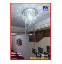 Lustre Espiral Crist Acril Base 40cm 75cm P/ 1 Lamp 40751