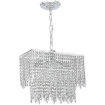 Lustre Finesse com Base Pendente e Adornos em Acrílico de Alto Brilho - Cor Cristal Lustre Finesse com Base Pendente e Adornos em Acrílico de Alto Brilho - Cor Cristal