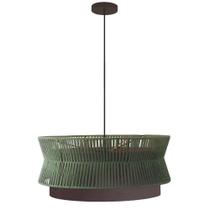 Lustre Gaia 60Cm Corten Fio Macrame Verde Blumenau Lustre Gaia 60Cm Corten Fio Macrame Verde Blumenau