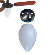 Lustre Globo Pera P/ Ventilador de Teto Poste Luminária Boca 10cm - Branco