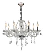 Lustre Hevvy 8 Lâmpadas Cristal - Cromado/transp HEVVY 9840/H8 Lustre Hevvy 8 Lâmpadas Cristal - Cromado/transp HEVVY 9840/H8
