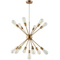 Lustre Iluminação Pendente Moderno Sputnik Industrial Retrô Dourado Inl27