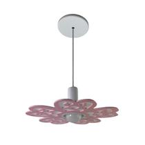 Lustre Infantil Flor Rosa Branca Acrílico Pendente Ajustável Jardim Encantado Menina