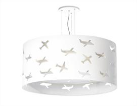 Lustre Infantil Pendente Aviões Duplo 50x16cm Branco Lustre Infantil Pendente Aviões Duplo 50x16cm Branco
