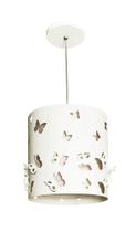 Lustre Infantil Pendente Borboletas 25X25 Branco