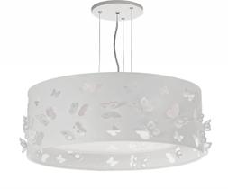 Lustre Infantil Pendente Borboletas Duplo 50x16 Branco Lustre Infantil Pendente Borboletas Duplo 50x16 Branco