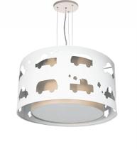 Lustre Infantil Pendente Carrinhos Cáqui 30X16
