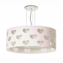 Lustre Infantil Pendente Corações com Cristais 50x16