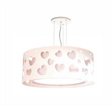 Lustre Infantil Pendente Corações Duplo 50x16cm Branco