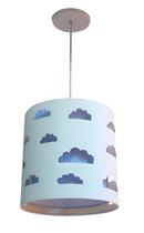 Lustre infantil pendente nuvens recortes azul 25x25 Lustre infantil pendente nuvens recortes azul 25x25