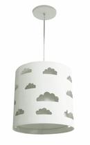 Lustre infantil pendente nuvens recortes branco 25x25