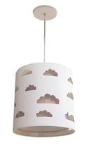 Lustre infantil pendente nuvens recortes cáqui 25x25