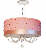 Lustre Infantil Pendente Pérolas Coloridas 50x15 Rosa Lustre Infantil Pendente Pérolas Coloridas 50x15 Rosa