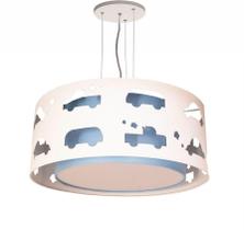 Lustre Infantil Pendente Recorte Carrinhos 40x16 Azul bebê Lustre Infantil Pendente Recorte Carrinhos 40x16 Azul bebê
