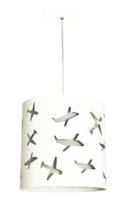 Lustre Infantil Tom Luz Pendente Aviões Cinza 25x25cm Lustre Infantil Tom Luz Pendente Aviões Cinza 25x25cm
