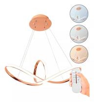 Lustre Infinito Rosé Moderno 35w Bivolt 3 Cores De Luz Lustre Infinito Rosé Moderno 35w Bivolt 3 Cores De Luz