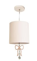Lustre Laço Com Cristal Quarto Menina 25X25 Branco