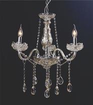 Lustre Lambert Champagne com Cristais Champagne 3 Braços Tupiara