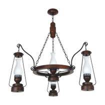 Lustre Lampião Envelhecido 4 Lâmpadas 884E - Luminárias Muller