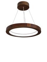 Lustre LED 22W Sirius Pendente Madeira Sala Jantar arco 40cm