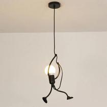 Lustre Led De Ferro Vintage Preto, Arte Moderna, Luz Pendente Para Casa, Sala De Estar, Decoração De